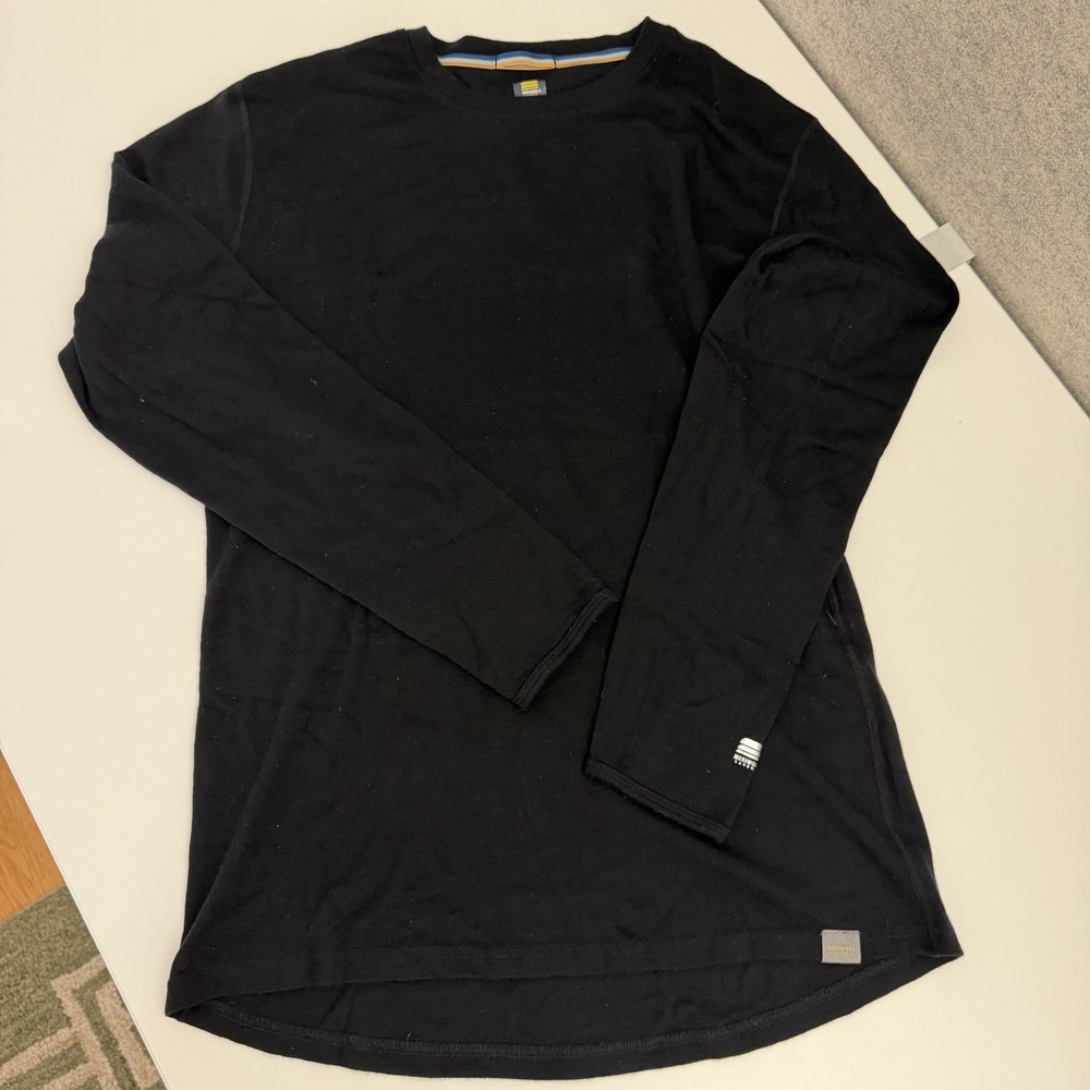 Meriwool Layers Men's XXL Black Merino Wool 250g Long Sleeve Base Layer Shirt